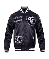 Pro Standard Men's Black Las Vegas Raiders Sublimated Satin Full-Snap Jacket