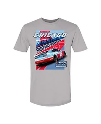Nascar Men's Gray 2025 Chicago Street Race Event Car T-Shirt