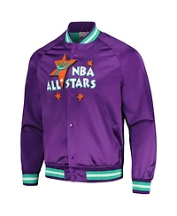 Mitchell & Ness Men's Purple Hardwood Classics 1995 Nba All-Star Game Throwback Wordmark Raglan Full-Snap Jacket
