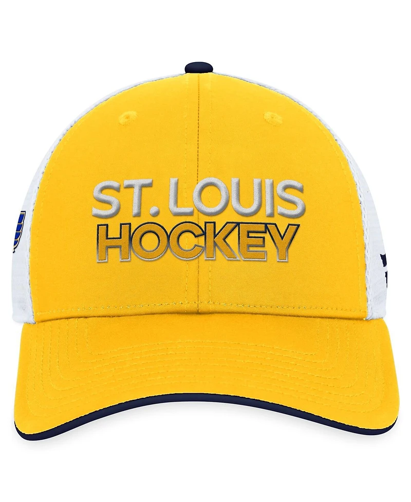 Fanatics Men's Gold St. Louis Blues Authentic Pro Rink Trucker Adjustable Hat
