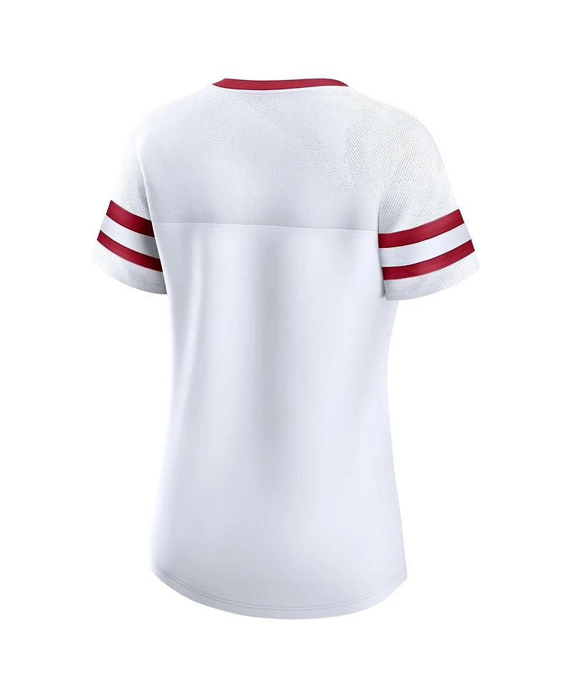 Fanatics Women's White Oklahoma Sooners Iconic Athena Lace Up T-Shirt