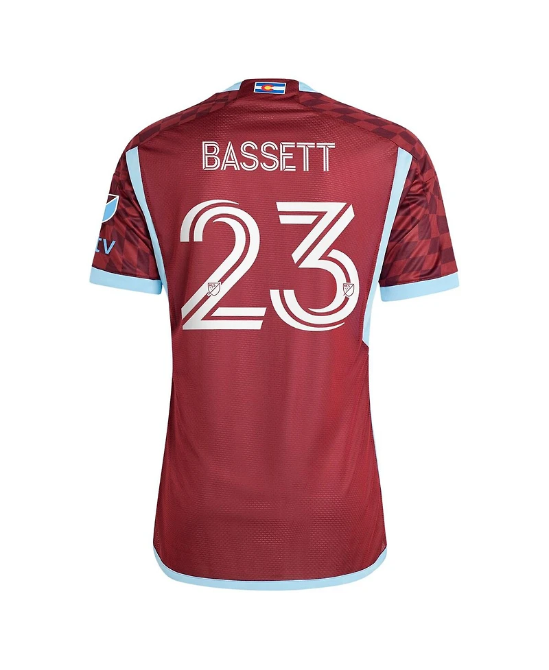 Adidas Men's Cole Bassett Burgundy Colorado Rapids 2024 One Flag Kit Authentic Player Jersey