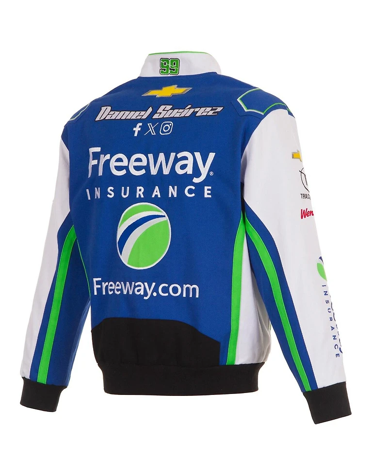 Jh Design Men's Royal/White Daniel Suarez Freeway Insurance Full-Snap Twill Uniform Jacket