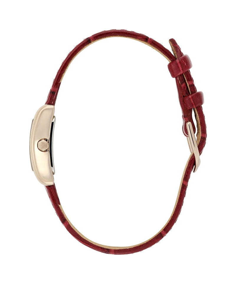 Olivia Burton Women's Mini Grove Cherry Leather Calfskin Strap Watch, 16mm