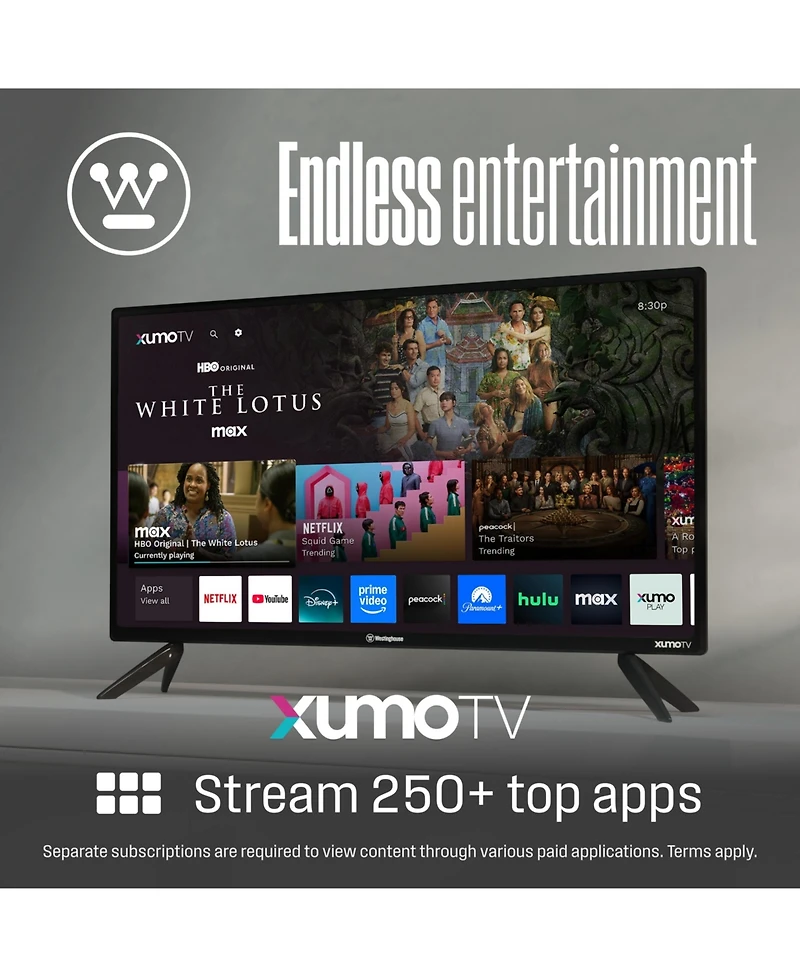 Westinghouse -inch Smart Tv, Hd Xumo Tv with Voice Remote, Flat Screen Led Television w/Apple Home kit