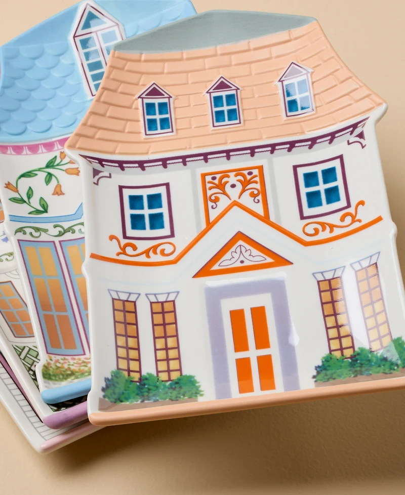 Lenox Village 2nd Edition House Accent Plates, Set of 4