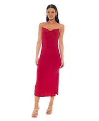 Bebe Women's Jersey Cowl Maxi with Rhinestone Strap
