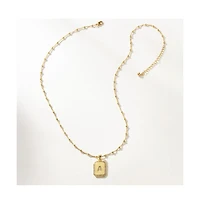 Uncommon James 14k Gold-Plated Cubic Zirconia Sur 2.0 Initial Necklace