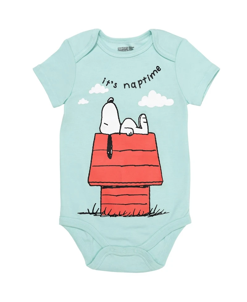 Peanuts Snoopy Charlie Brown Boys 5 Pack Bodysuits Multi Infant
