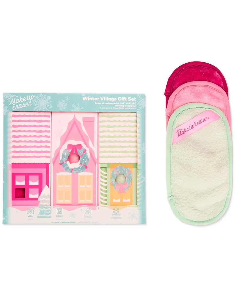 MakeUp Eraser 3-Pc. Winter Village Makeup-Removing Cloth Set
