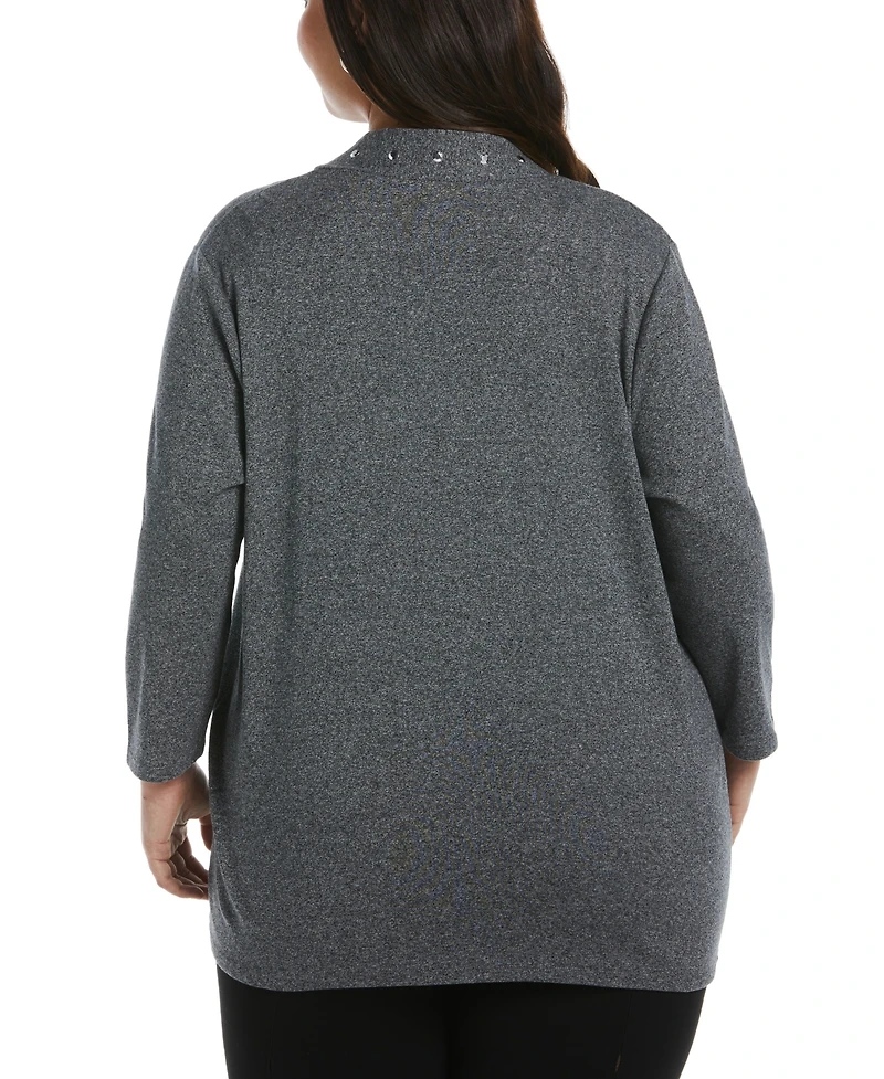 Rafaella Plus Open Front Cardigan Sweater