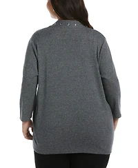 Rafaella Plus Open Front Cardigan Sweater