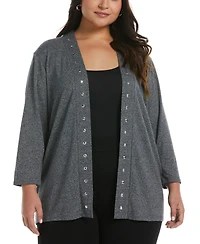 Rafaella Plus Open Front Cardigan Sweater