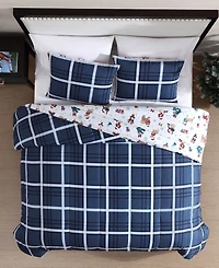 Hallmart Collectibles Holiday Town Dogs 3-Pc. Comforter Set