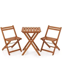 Slickblue Space-Saving 3-Piece Outdoor Seating Set with Foldable Chairs and Coffee Table – Ideal for Small Patios