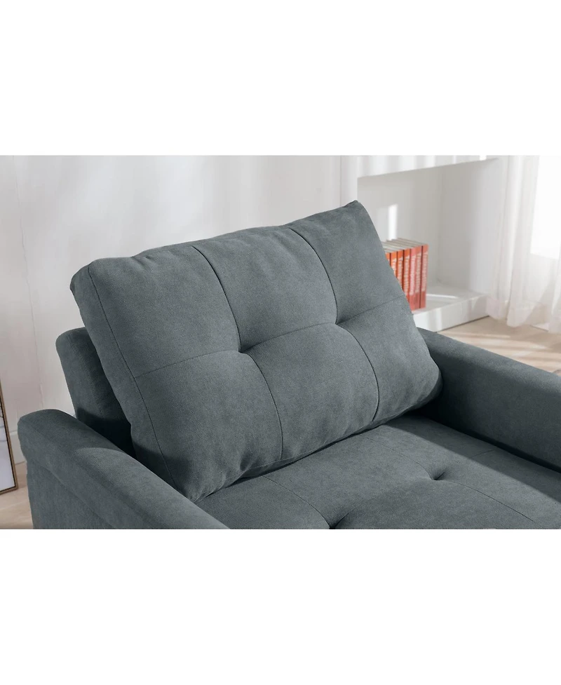 Homlux 35"W Dark Gray Woven Convertible Armchair