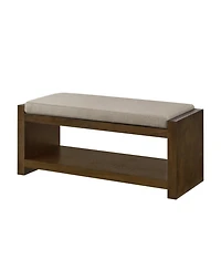 Streamdale Furniture 40" Linen Bench with Shoe Rack & Removable Cushion