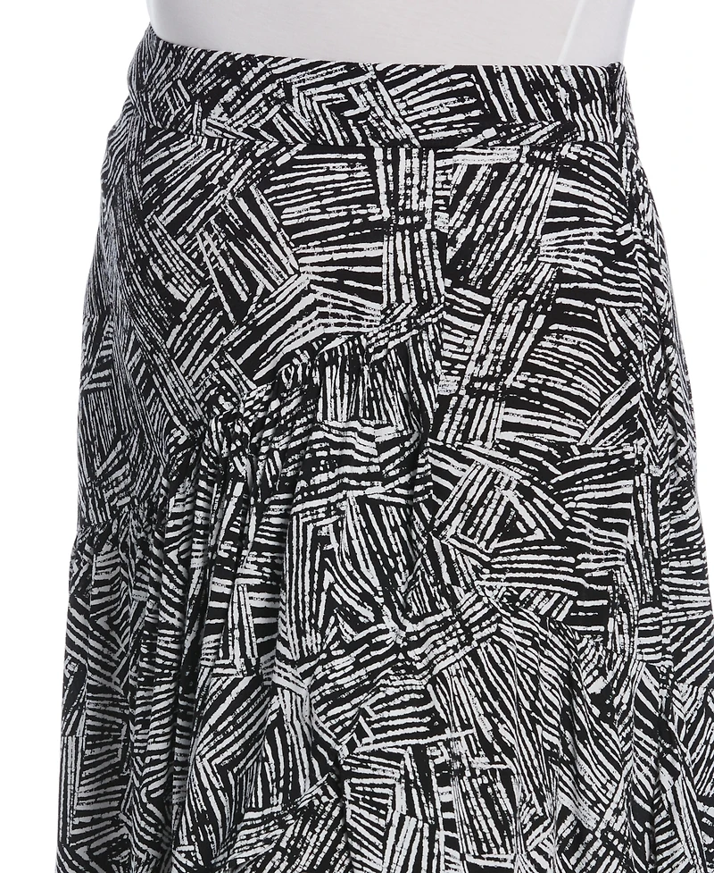Ella Rafaella Plus Printed Crepe Faux Wrap Skirt