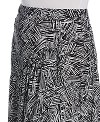 Ella Rafaella Plus Printed Crepe Faux Wrap Skirt