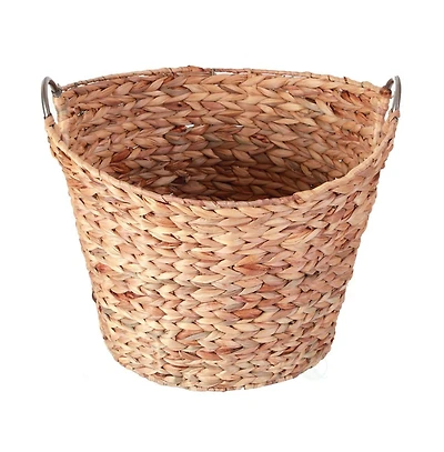 Wickerwise Large Round Water Hyacinth Wicker Laundry Basket