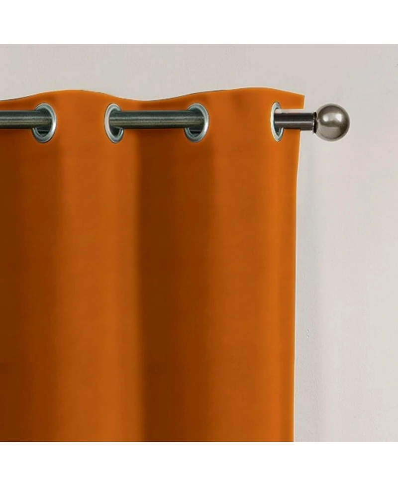 Kate Aurora Set of 2 Thermal Room Darkening Grommet Top Curtains For Small Windows