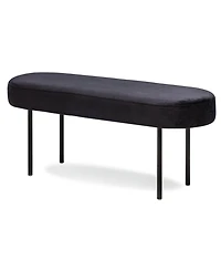 Nordlys - Metal and Black Velvet Bench Modern Design Style Upholstery Entry