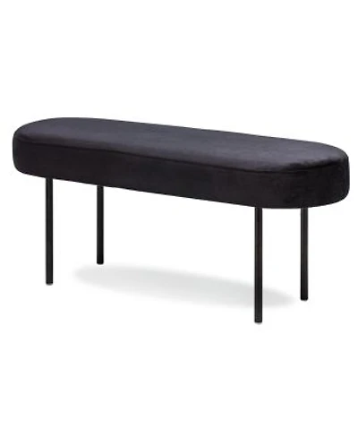 Nordlys Metal Black Velvet Bench Modern Design Style Upholstery Entry