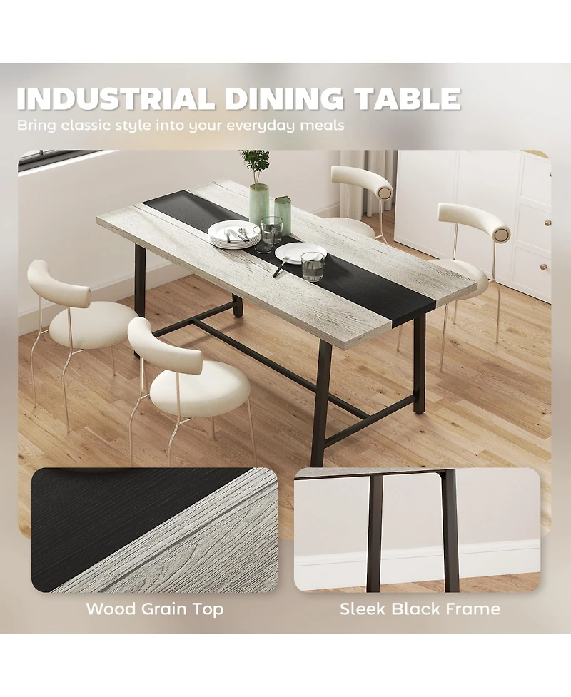 Homcom Dining Table for 8 People 70.9" Long Recgular Kitchen Table