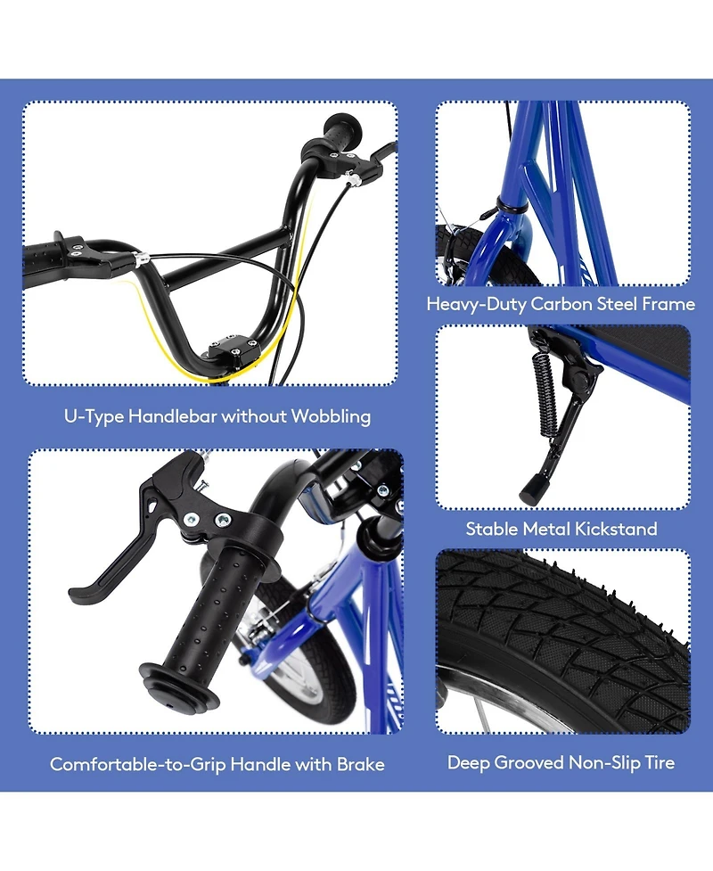 Hitway Adjustable 12inch Kick Scooter for Kids 8+ with Dual Handbrakes