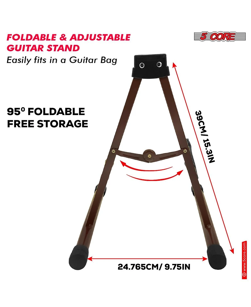 5Core Guitar Stand 2 Pack A Shape Foam Arm Rubber Pad for Acoustic Electric Bass