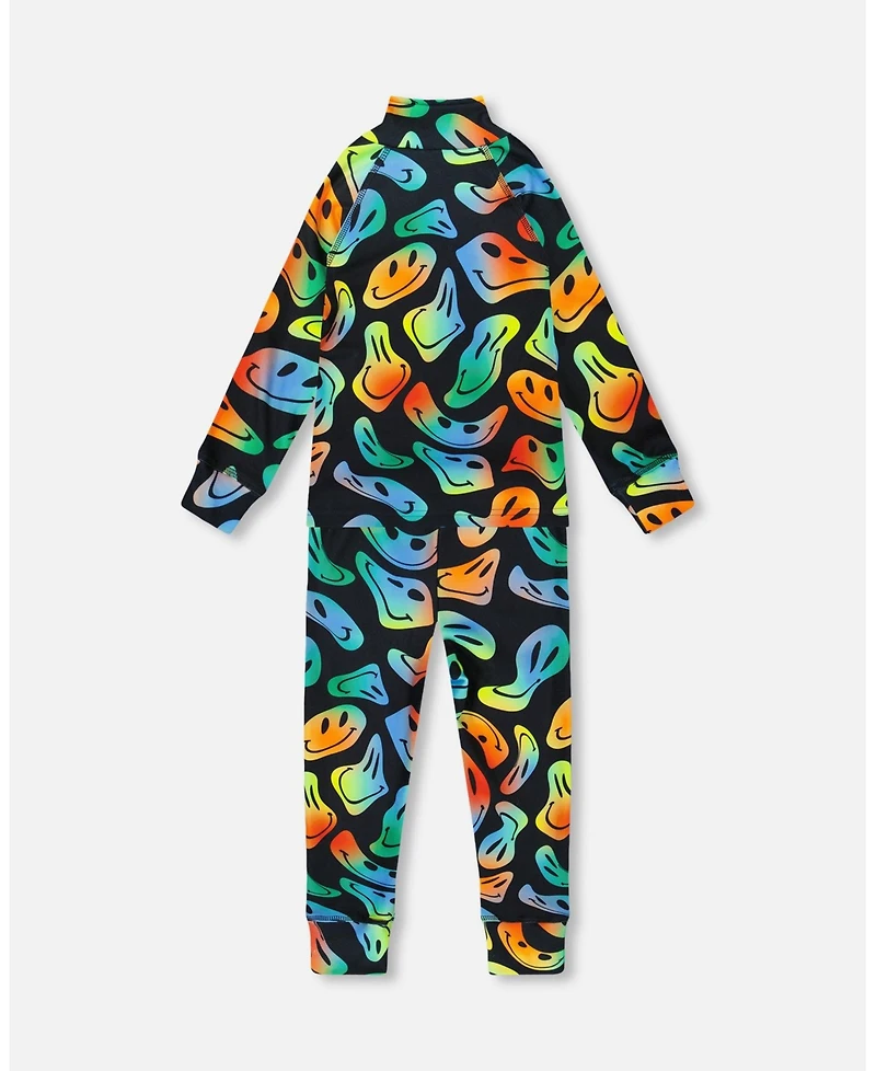 Deux par Little Boys Two-Piece Thermal Underwear Set Smiley Face Toddler|Child
