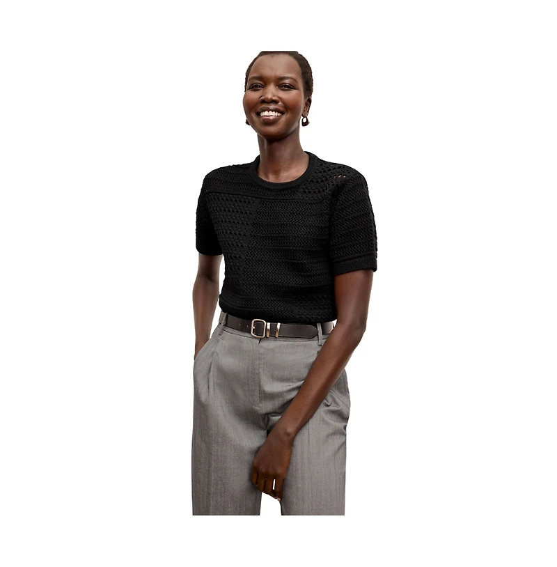 M.m.LaFleur Women's Sina Top - Crochet Knit