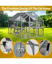 Streamdale Furniture Outdoor Cat House & Enclosure - Large Playpen with Waterproof Cover