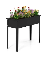 Raised Garden Bed Elevated Metal Planter Box with Legs Drainage Holes Gardening Box