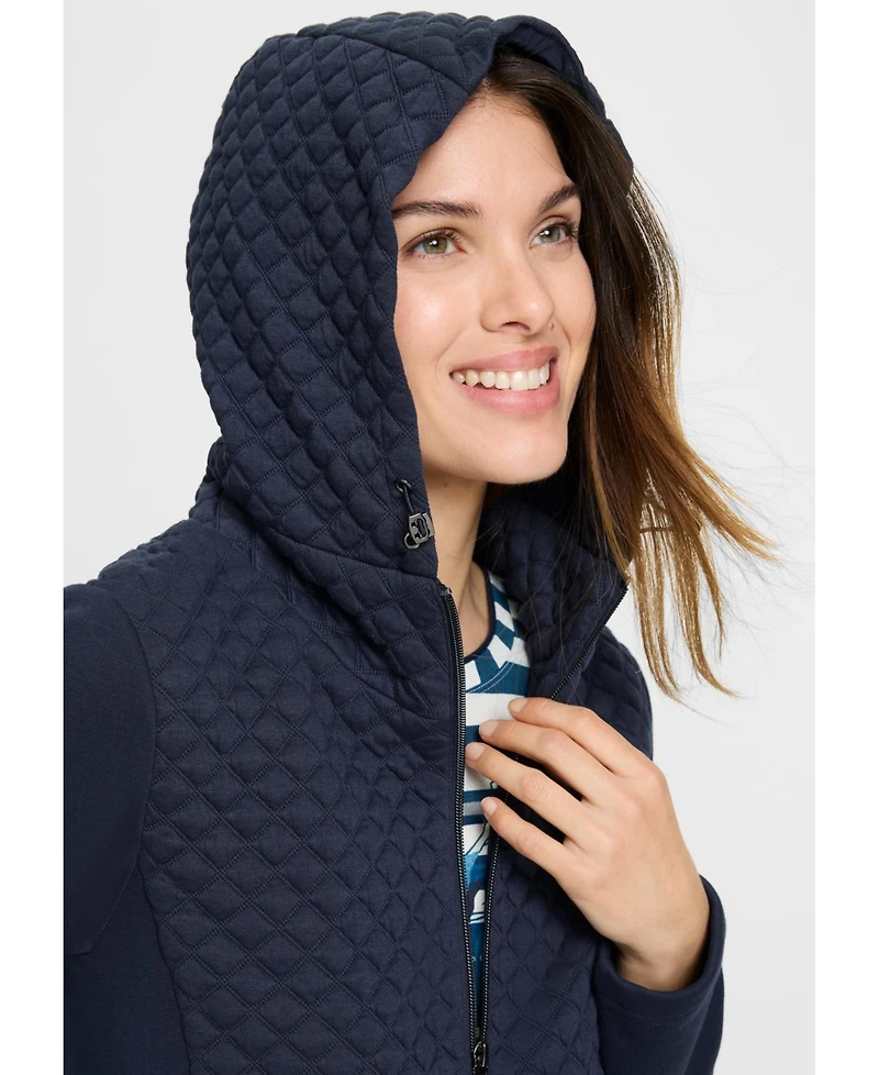 Olsen Women's Quilted Zip Front Hoodie Jacket