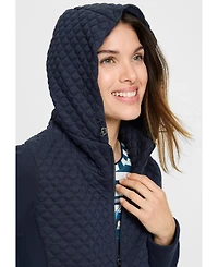 Olsen Women's Quilted Zip Front Hoodie Jacket