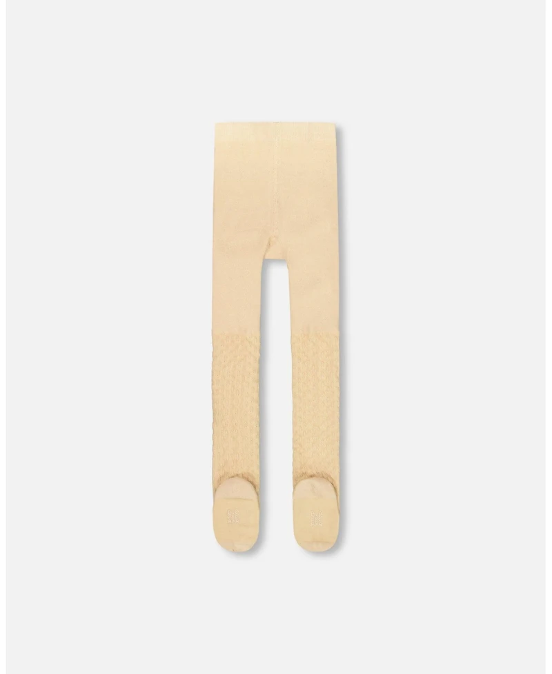 Deux par Baby Girls Knit Tights Beige