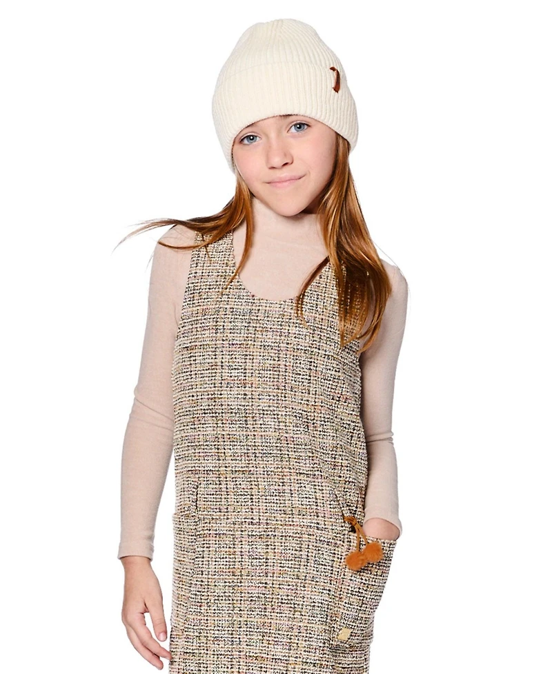 Deux par Girl Super Soft Ribbed Mock Neck Top Light Caramel - Child