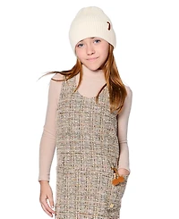 Deux par Girl Super Soft Ribbed Mock Neck Top Light Caramel - Child