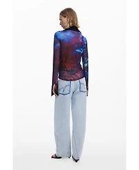 Desigual Women's Buttoned chiffon T-shirt