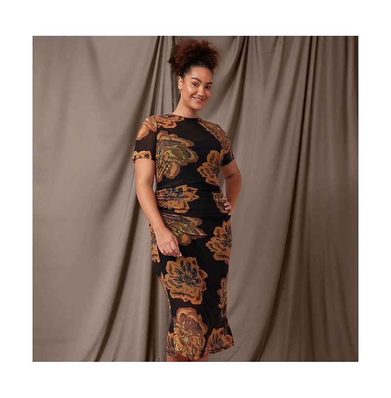 Estelle Glow Horizon Mesh Midi Dress