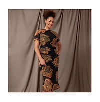 Estelle Glow Horizon Mesh Midi Dress