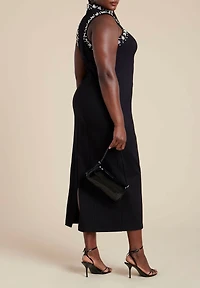 Eloquii Women's Plus Embellished Sleeveless Knit Dress