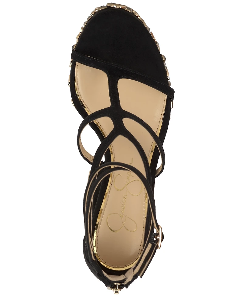 Jessica Simpson Women's Aamina Strappy Platform Anniversary High-Heel Charm Sandals