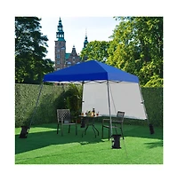 Yaheetech One-person Set Up Pop-up Canopy Tent w/ Side Panel, Slant Leg Instant Storage Bag & 4 Sandbags 8 Ground Stakes, Red
