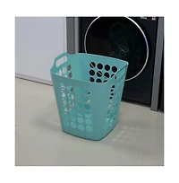Basicwise Flexible Plastic Laundry Basket - Square Storage Hamper with Side Handles for Easy Carrying