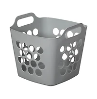 Basicwise Flexible Plastic Carry Laundry Basket Holder Square Storage Hamper with Side Handles