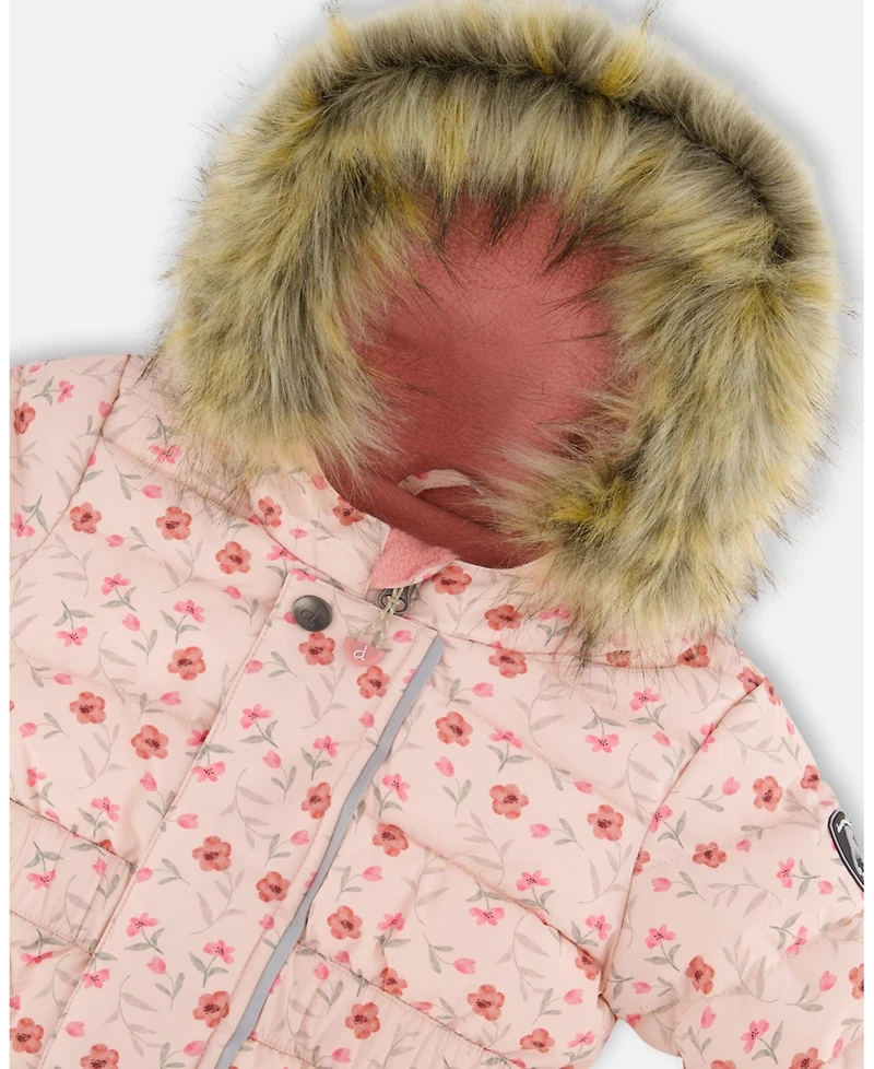 Deux par Baby Girl One-Piece Original Puffy Snowsuit Pink Mini Flowers - Baby|Toddler