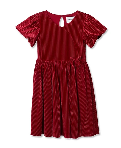 Lands' End Girls Bubble Short Sleeve Velour Dress