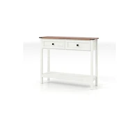 Kitchen Cabinet Console Table with 2 Drawer and Bottom Storage Shelf